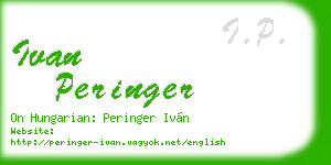 ivan peringer business card